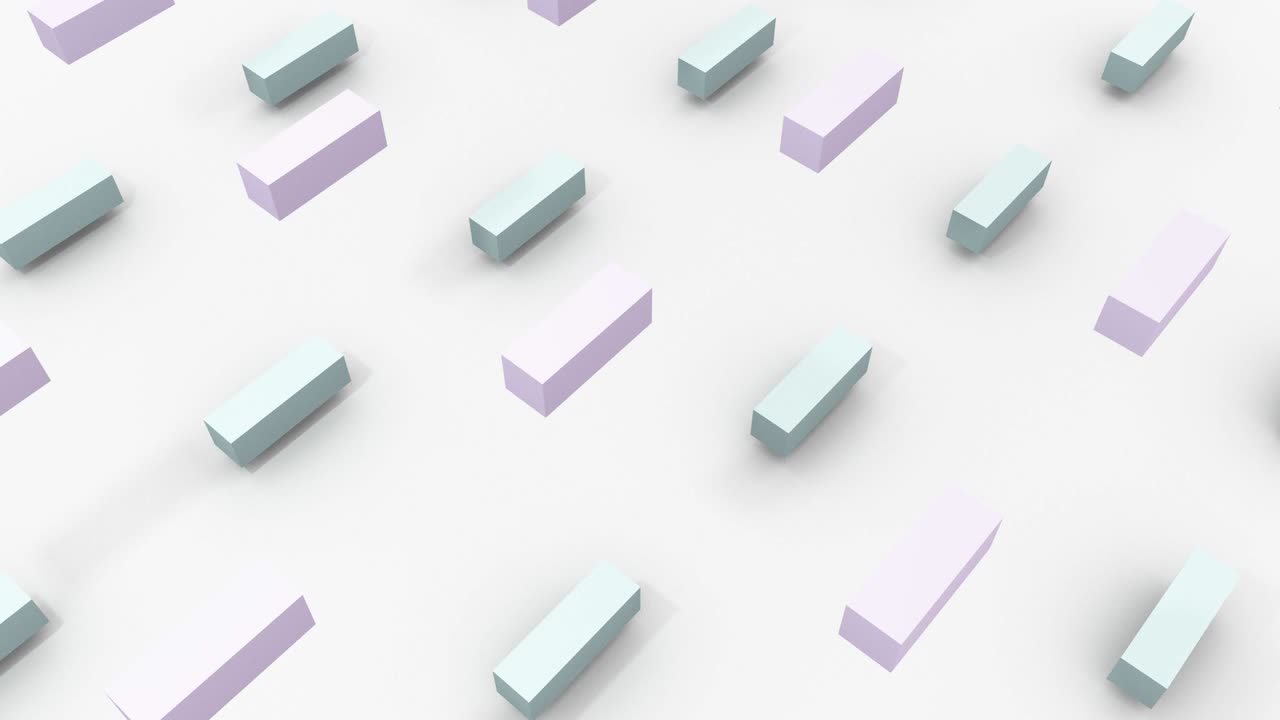 색 배경에 회전하는 3d 파스텔 큐브, 원활한 루프 애니메이션