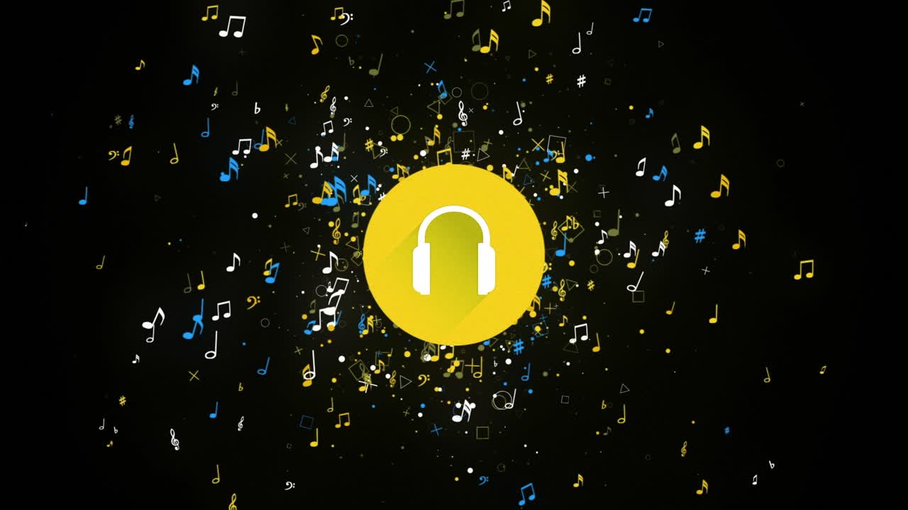 음악 헤드폰 음악 노트와 함께 이미지