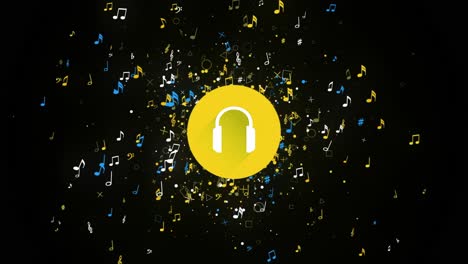 auriculares de música imagen con notas musicales