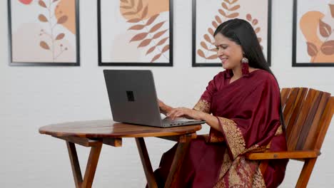 woman working on laptop