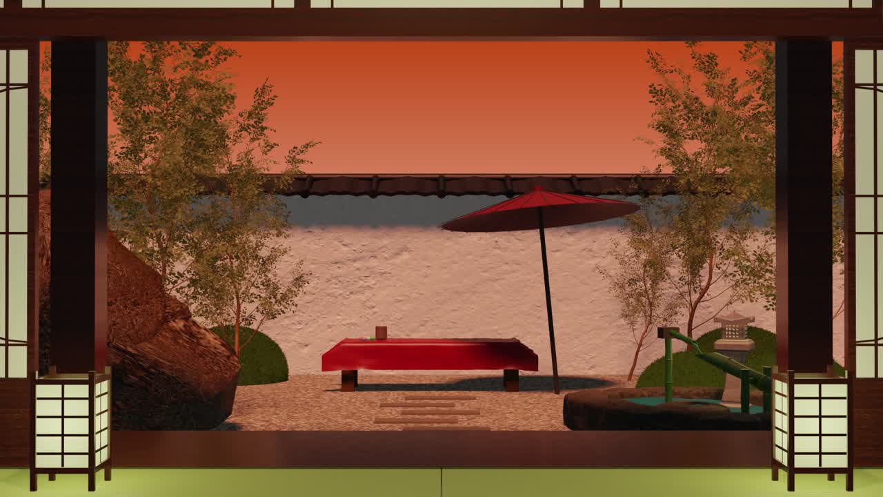 Japanese style garden Looping animated background. 1080p (3).mp4