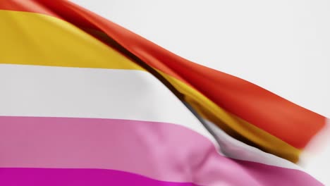 video de ondear la bandera del orgullo lesbiano contra un fondo blanco