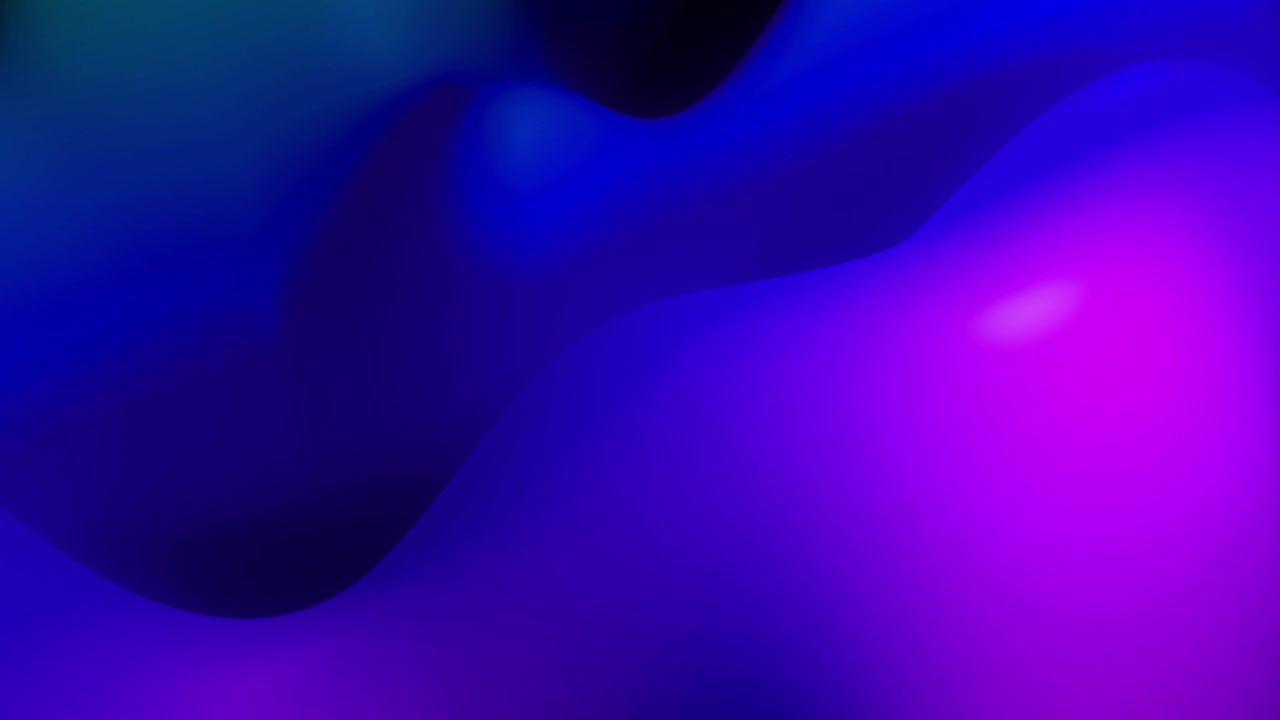 paisaje fantásticamente colorido. 4k abstracto en bucle fondo fantástico, gradiente líquido de pintura con brillo interno forma colinas o picos que cambian suavemente en el ciclo. colores púrpura azul