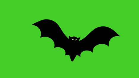halloween cartoon flying bats animation on a green background. 4k