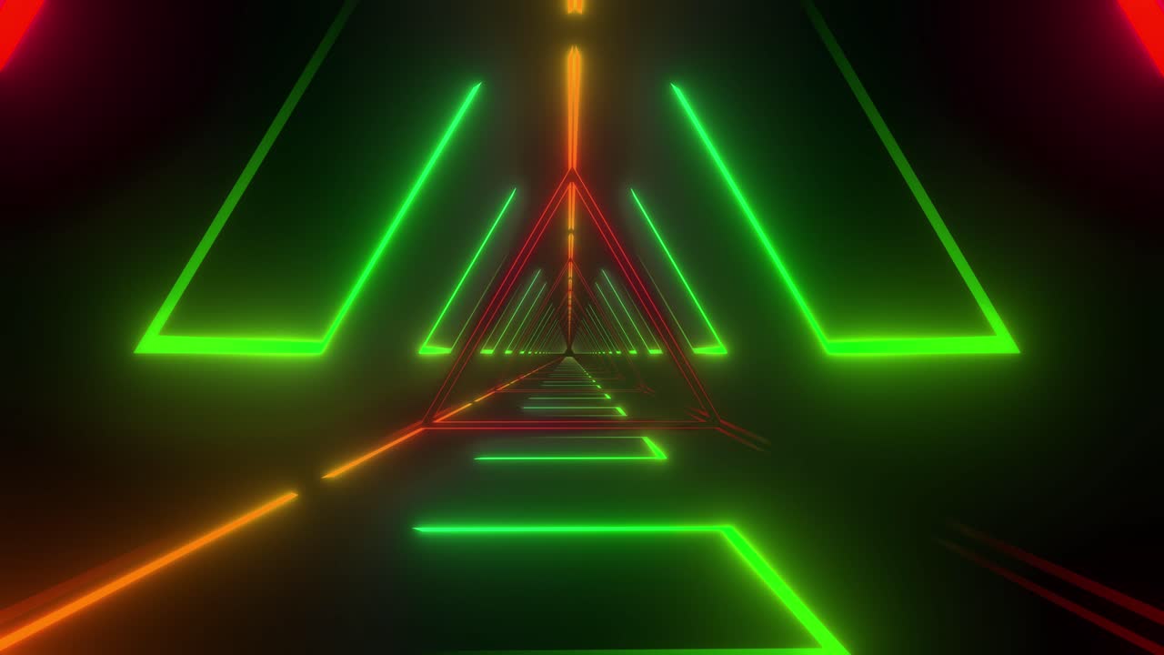 túnel triangular de neón