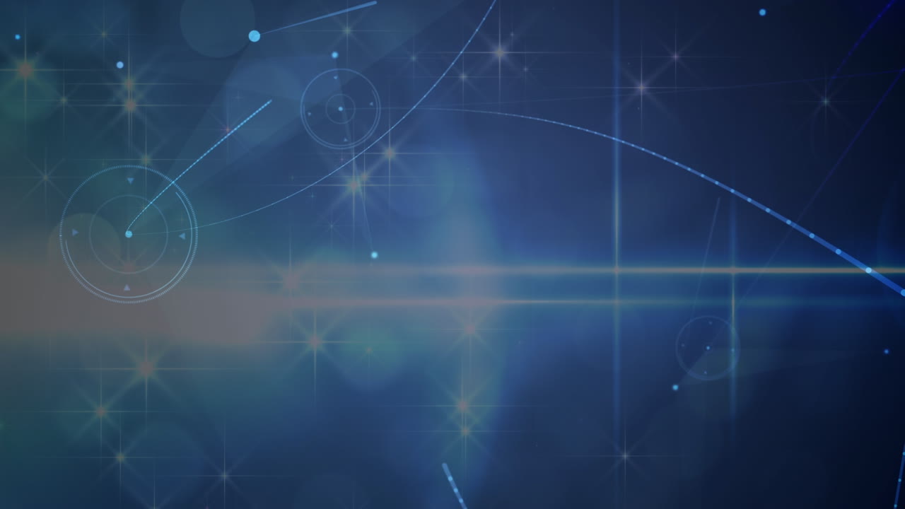 Animation of network of connections over light spots