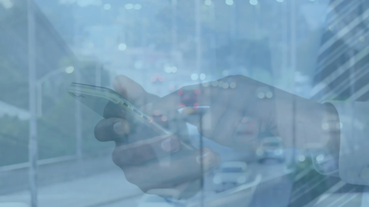 Animation of data processing over men using street
