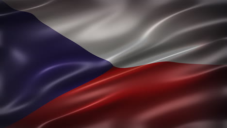 Flag-of-Czech-Republic,-font-view,-full-frame,-sleek,-glossy,-fluttering,-elegant-silky-texture,-waving-in-the-wind,-realistic-4K-CG-animation,-movie-like-look,-seamless-loop-able