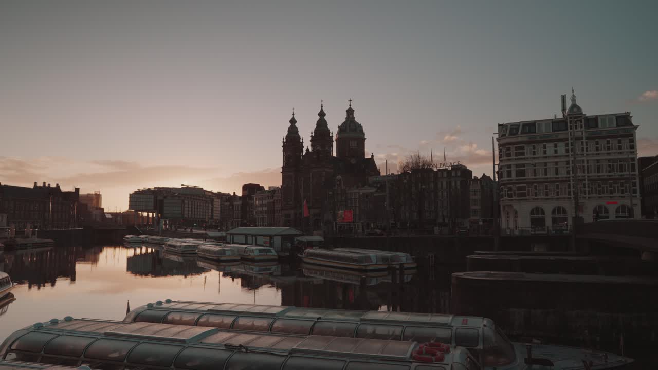 Amsterdam Canal at Sunrise