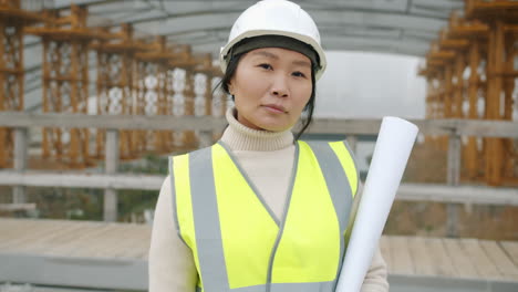 female engineer on construction site