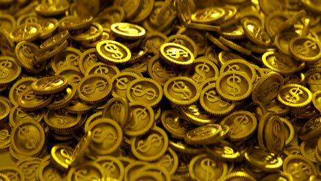 endless pile of gold coins. 3d render seamless loop animation