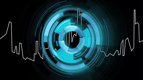 animación del procesamiento de datos digitales a través del escaneo de alcance