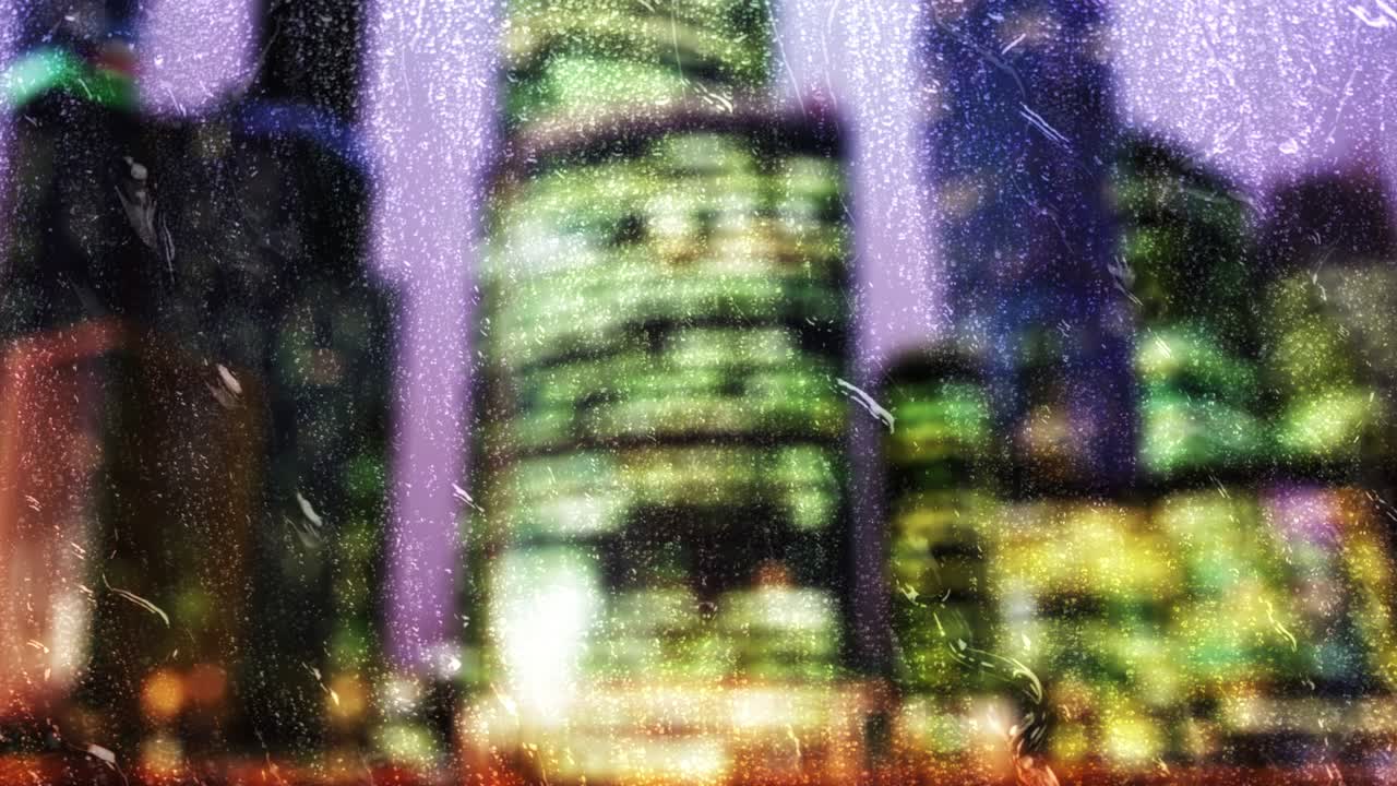 Night City Through Wet Glass