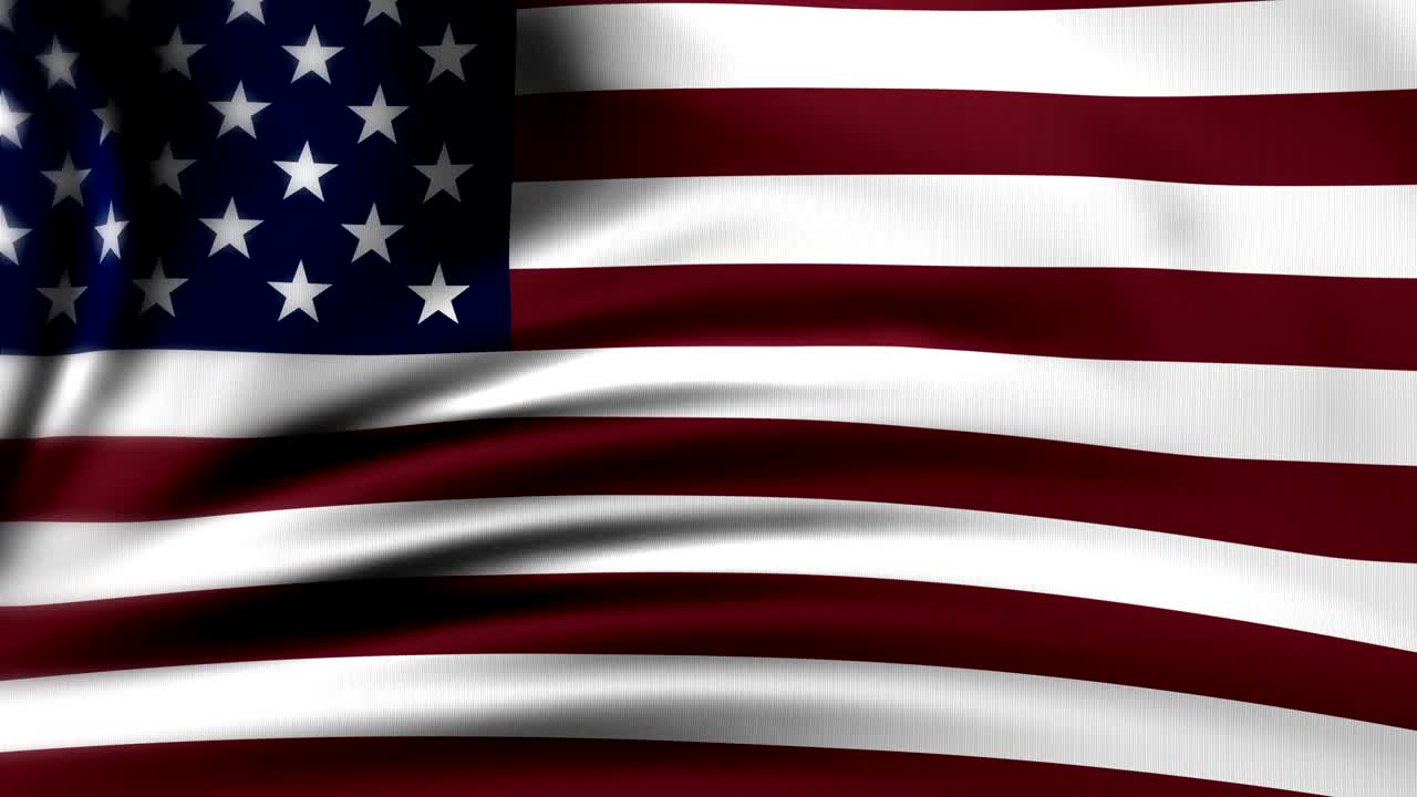 bandera estadounidense agitando lentamente. bandera de los estados unidos de américa. estados unidos. los bucles de animación 4k