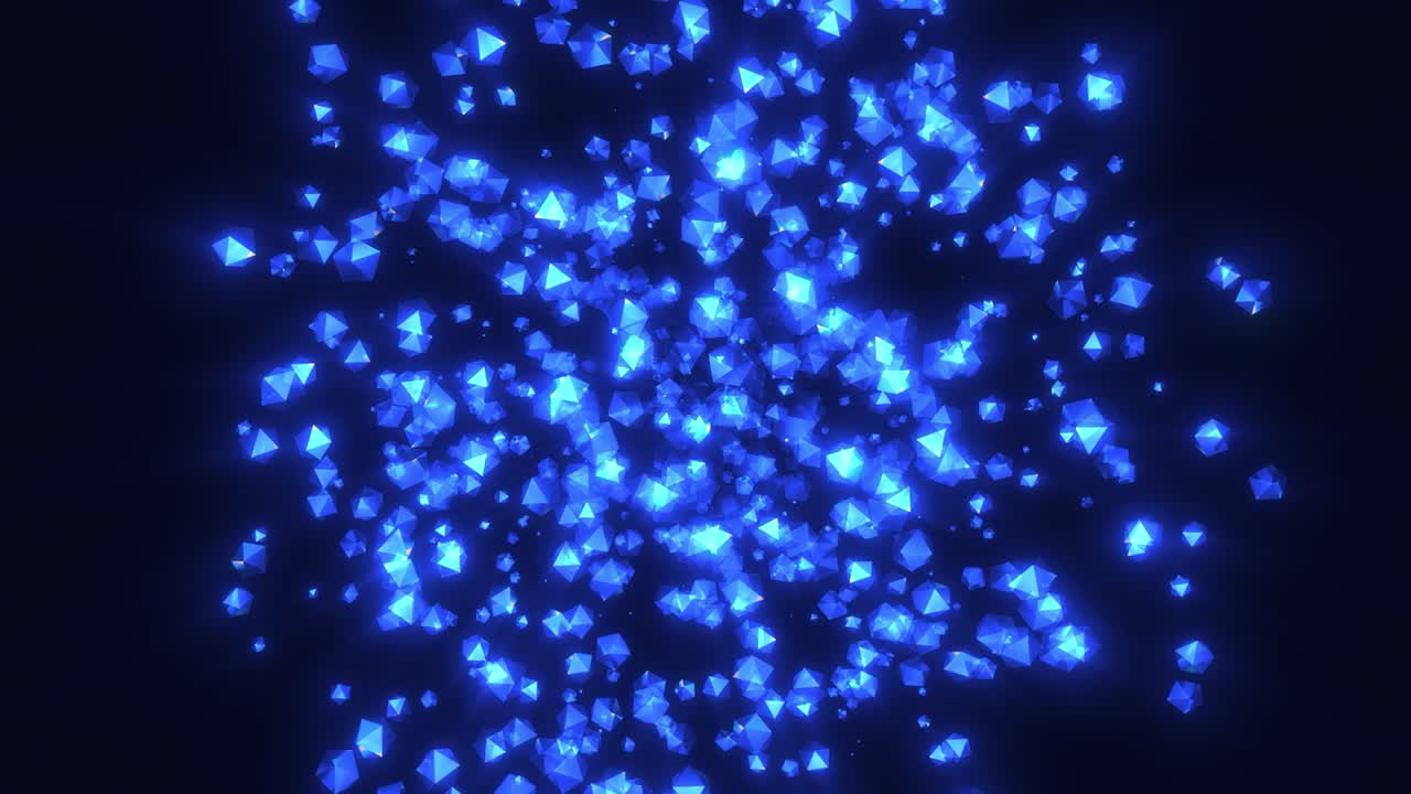 푸른 빛나는 기하학적 모양 추상적인 배경