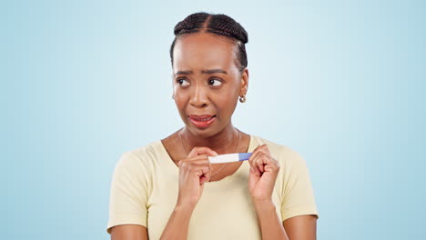 Nervous,-stress-and-woman-with-a-pregnancy-test