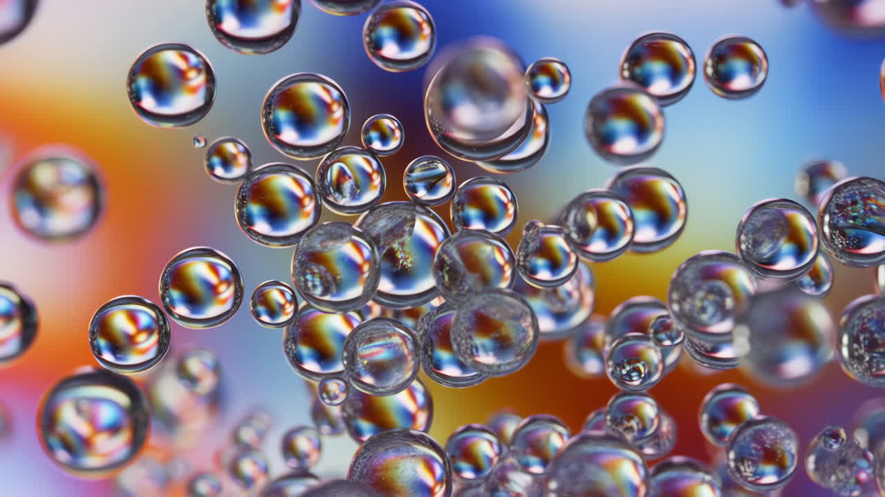 Colorful Reflective Bubbles on an Abstract Background
