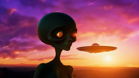 alien at sunset