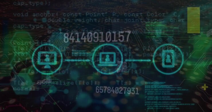 Digital Network Connectivity and Data Processing Visualization