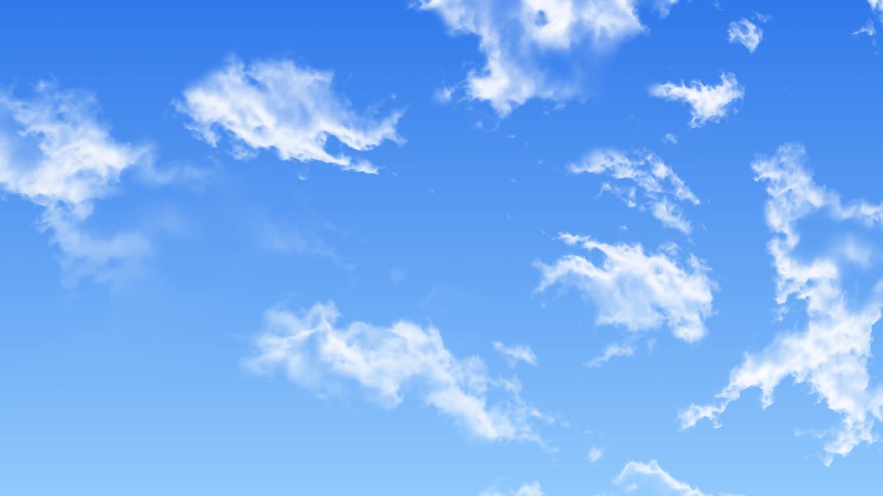아름다운 추상적인 구름과 파란 하늘 루프 애니메이션 배경 녹색 화면