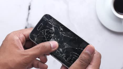 broken smartphone screen