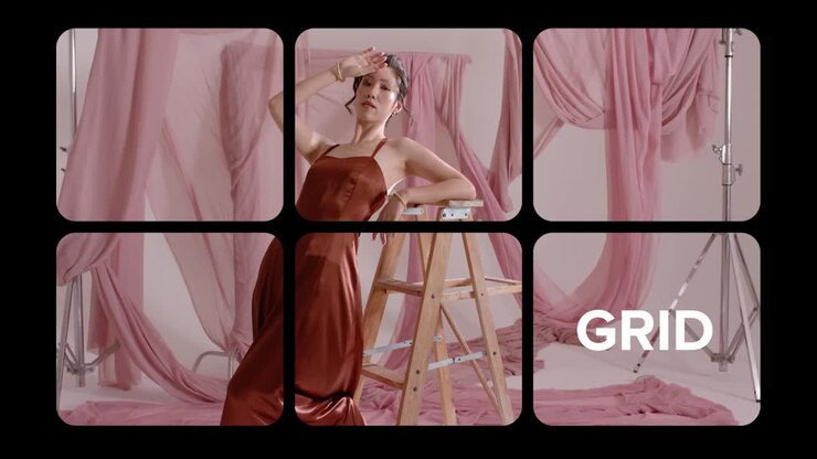 Fashionable people in studio settings