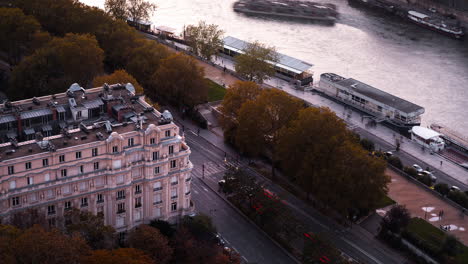 paris skyline sunset view from above