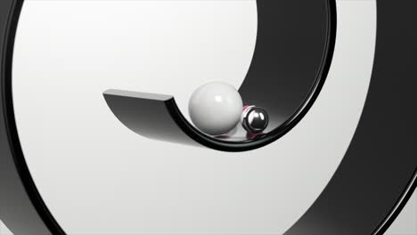 abstract 3d rendering of spheres in a black and white minimalist design