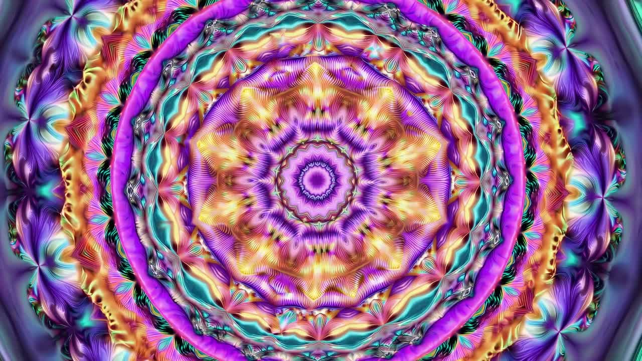 A mesmerizing kaleidoscope pattern in vibrant purples and blues, viewed