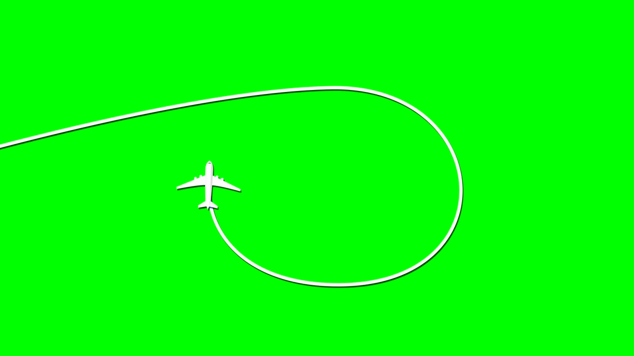 Airplane animation fly over world map | Premium Stock Video Footage