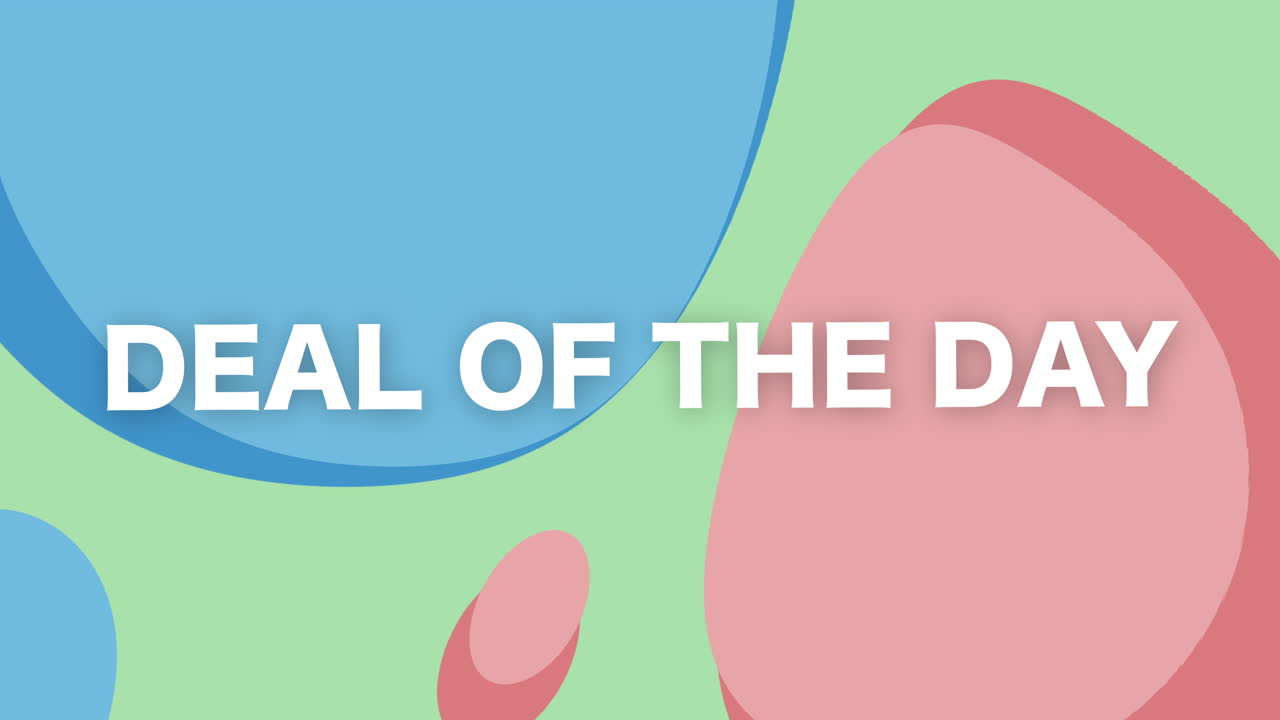 Discover vibrant deals of day with colorful graphics and motion elements perfect for digital promotions