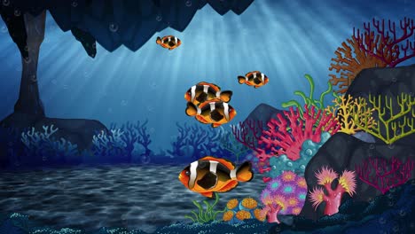 animated clownfish journey through a coral reef