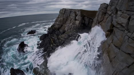 dramatic coastline with powerful waves