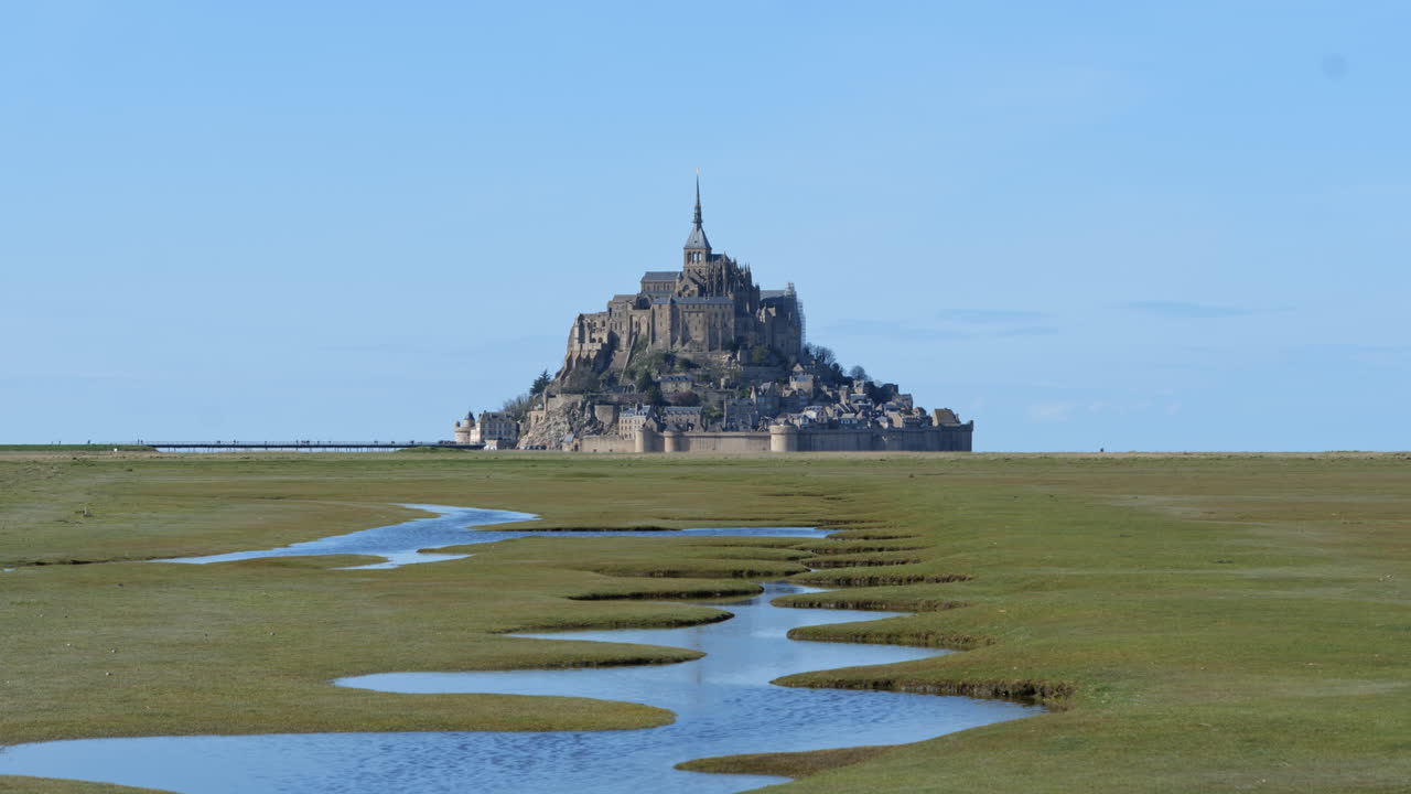 la belleza atemporal de mont saint-michel se complementa con la presencia de ovejas en