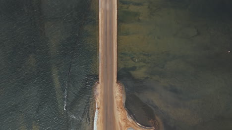 aerial view of a bridge over a body of water