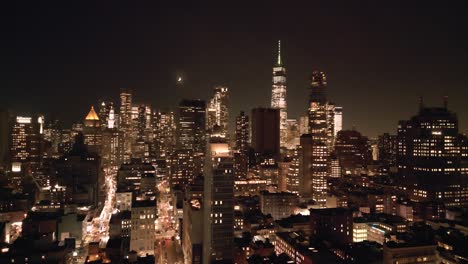 gotham city lights, nyc moonlight and evening traffic, magic city