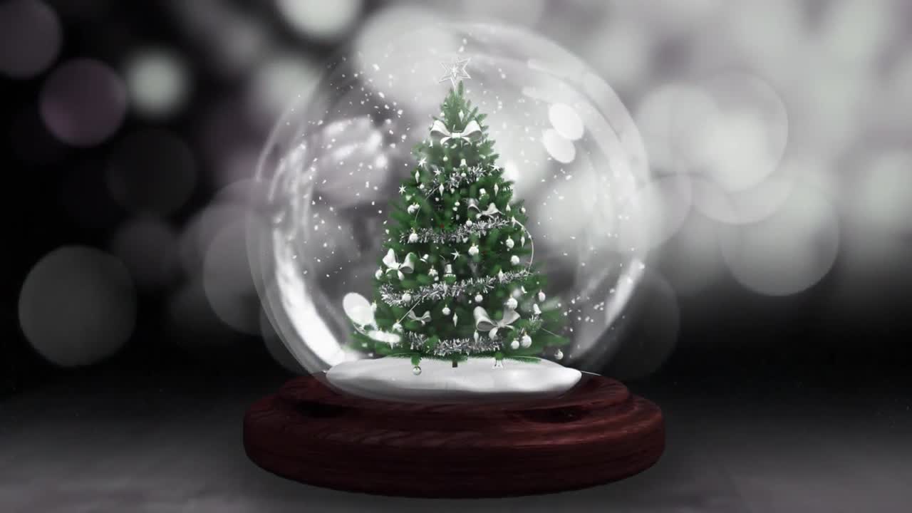 겨울 풍경 위에 있는 눈공의 애니메이션