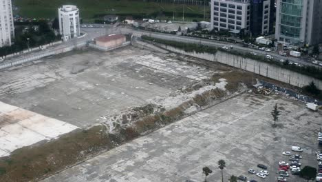 empty construction site in urban area