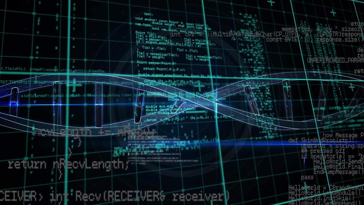 Animation of text with globe and network of connections