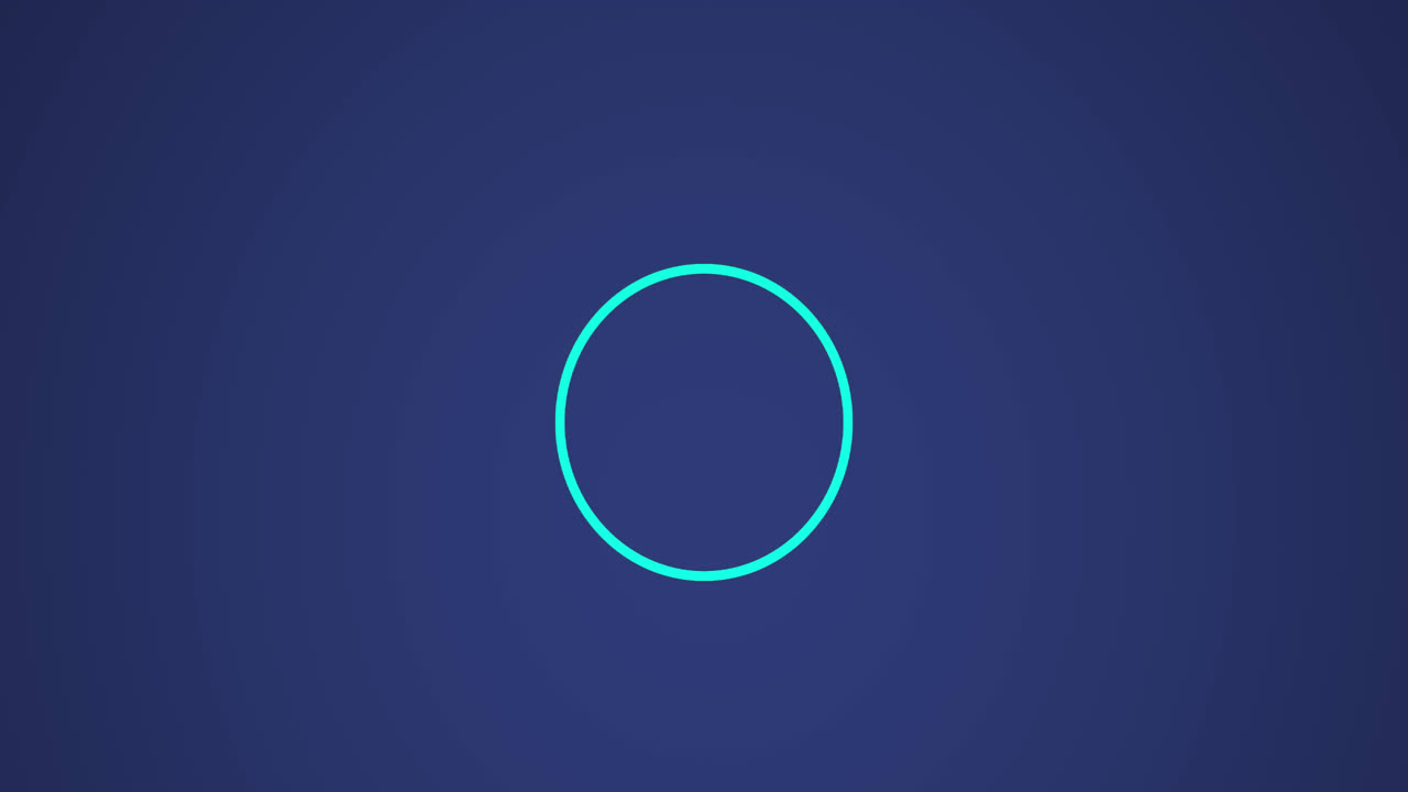 animación de círculos y puntos en bucle contra un fondo azul