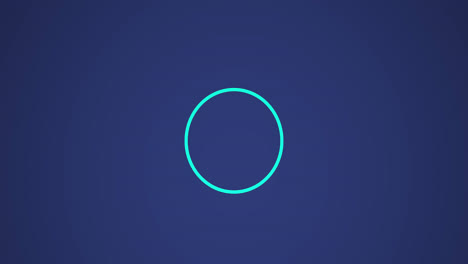 Animation-of-looping-circles-and-dots-against-blue-background