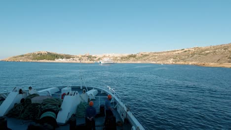 traveling from the main island to gozo on a vehicular ferry
