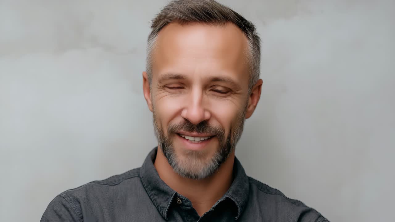 Ritratto di uomo di mezza età con capelli grigi