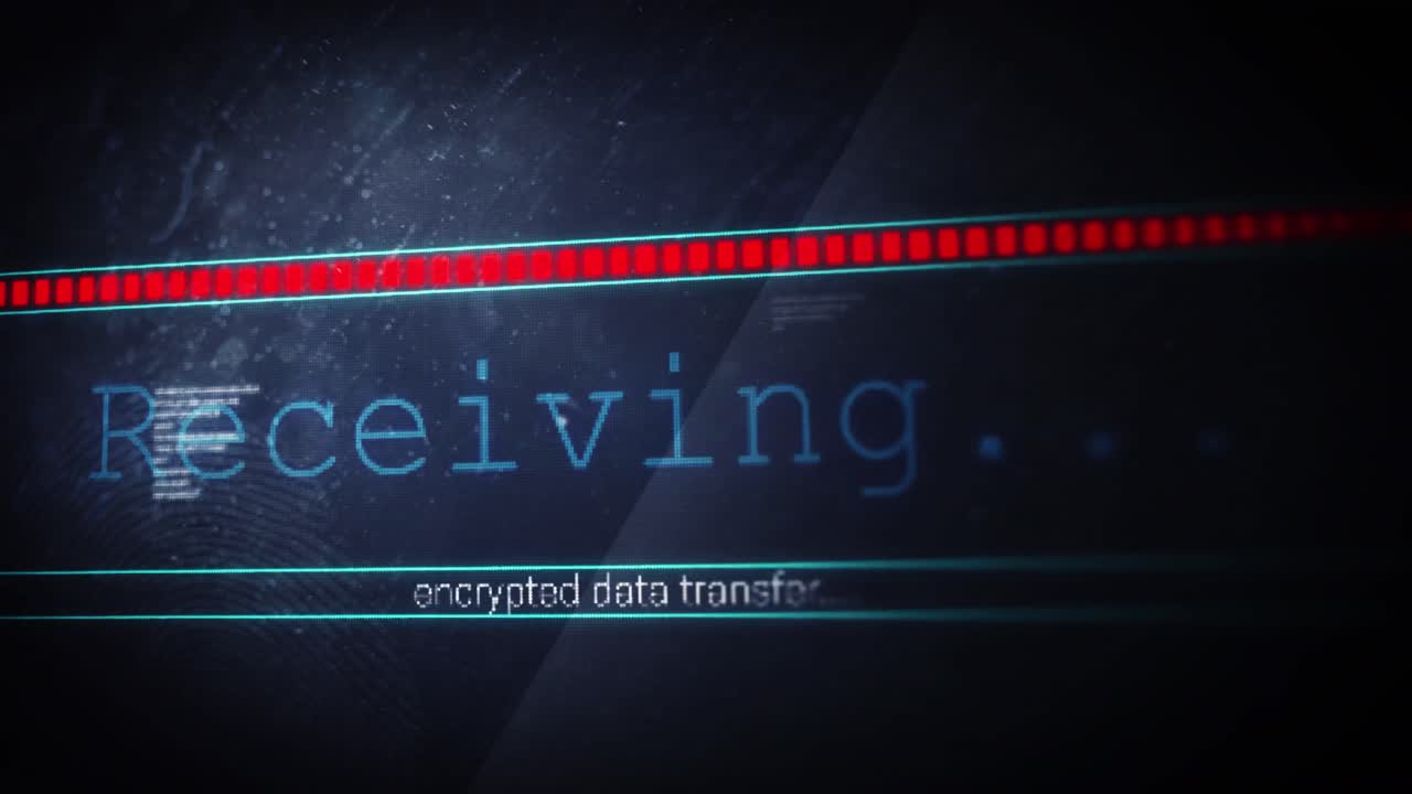 animación de la interfaz digital de parpadeo del texto recibido en la pantalla