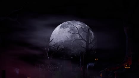 animación de fondo de la noche de halloween, video en 4k