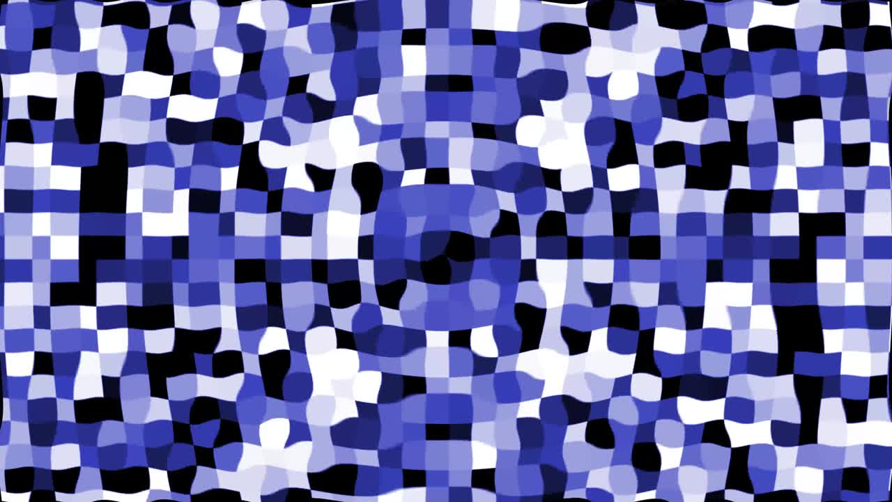inward motion of blue black white squares shapes on abstract background