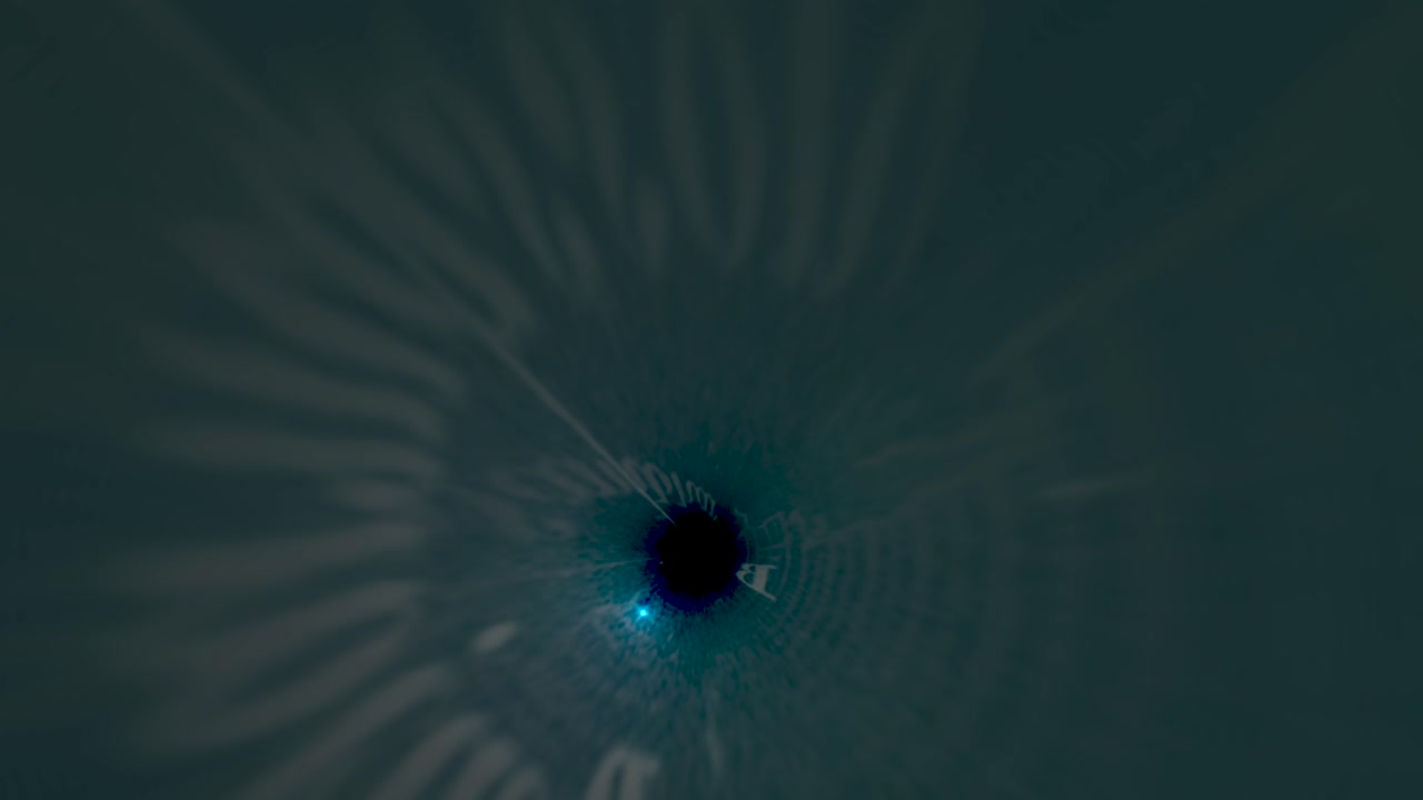 túnel de vórtice abstracto con un núcleo de luz azul espiral azul futurista