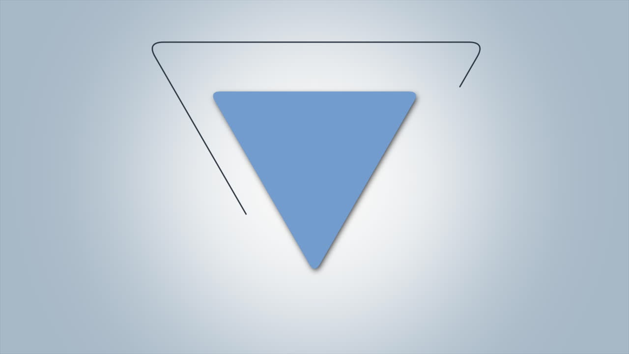 triángulo azul con líneas en gradiente blanco