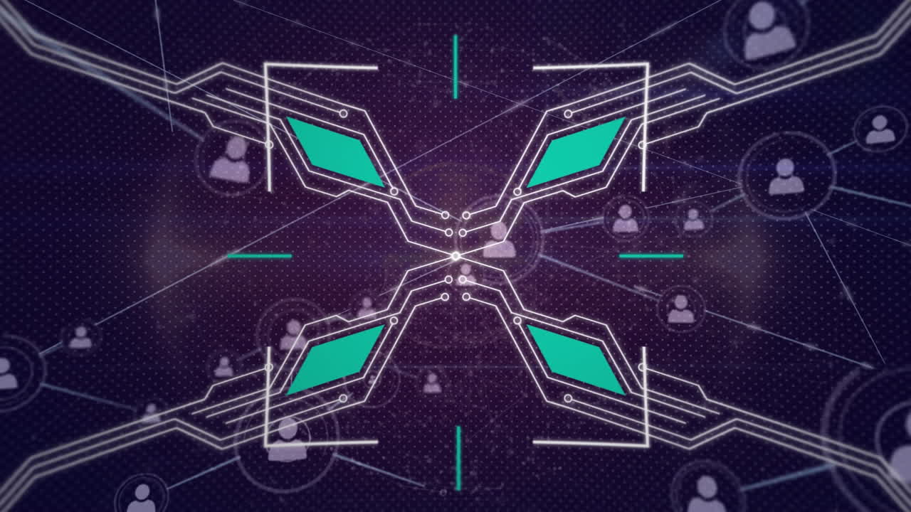 네트워크 o 연결을 통해 디지털 인터페이스의 애니메이션