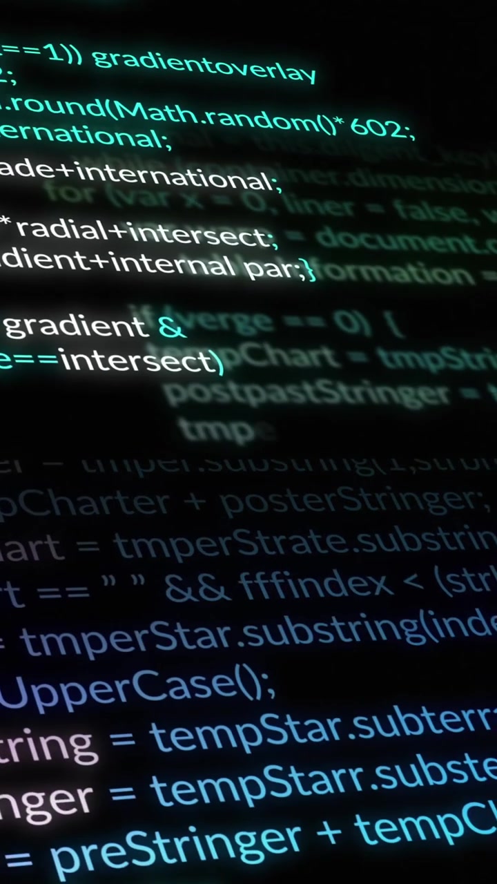 Data processing over green computer servers on black background